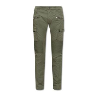 Balmain Slim-fit Trousers, male, Green, Size: W31 Green Cargo Pants Stylish Upgrade