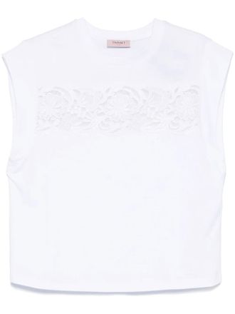 Twin-Set lace-detail T-shirt - White
