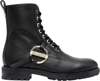 Love Moschino Schoenen, Dames, Zwart, 38 EU, Leer, Lage laarzen