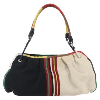 Bottega Veneta Vintage Handbag Canvas Multicolour Canvas Handbag (Pre-Owned)