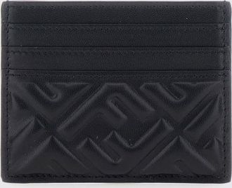 Fendi Portacarte in pelle di agnello con sei slot e logo FF a rilievo
