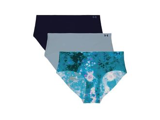 Under Armour Seamless Hipster - 3-Pack Printed Womens Underwear Harbor Blue : LG, Elastane/Polyamide