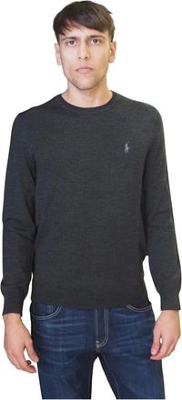Ralph Lauren Truien & Vesten, Heren, Grijs, L, Wol, Lichtgewicht Merino Wol Crew-Neck Trui