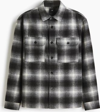 H&M Overshirt aus Flanell in Regular Fit - Grau