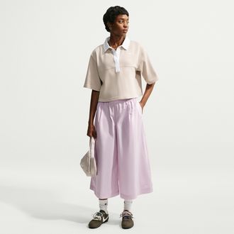 Nike Womens Nike Sportswear Oversized Mid-Rise Poplin Culottes in Purple | IV4982-583