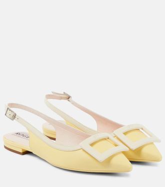 Roger Vivier Gommettine leather slingback flats