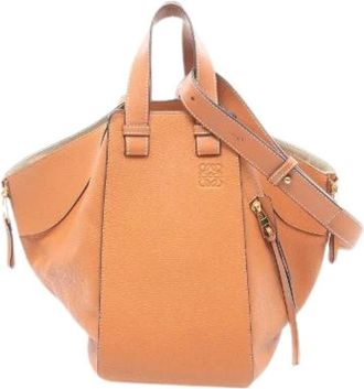 Loewe Pre-owned Hammock Medium Leather 2way Bag - - Pre-owned - Donna - Marrone - ONE SIZE