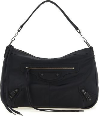 Balenciaga Black Le City Moto Medium Crossbody Bag