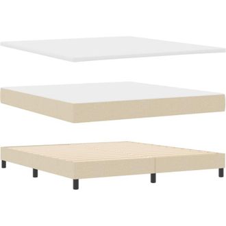 vidaXL vidaXL Box Spring Bed with Mattress Cream 180x200 cm Fabric