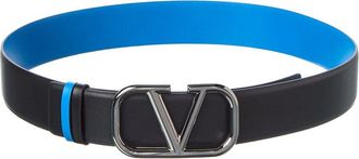 Valentino Vlogo Reversible Leather Belt