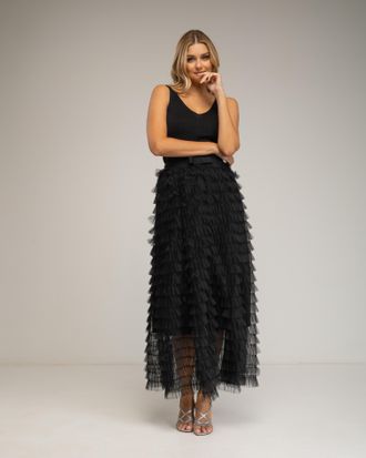 Tantra Lange rok met tule ruffles