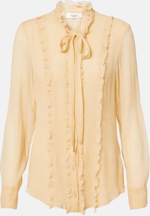 Chloé Ruffled silk crepon blouse