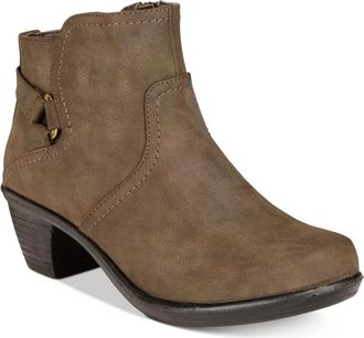 Easy Street Womens Easy Street Dawnta Boots Brown Matte Block Heel Bootie HAWK810