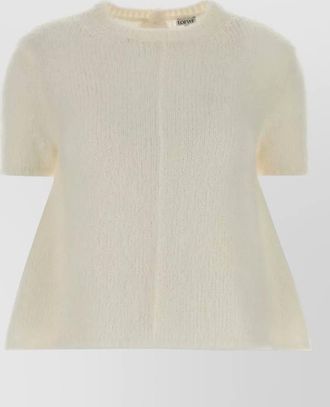 Loewe stretch mohair blend sweater short sleeves crew neck
