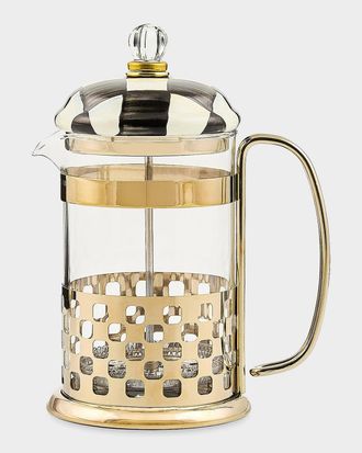 MacKenzie-Childs Courtly Check Glass & Enamel French Press