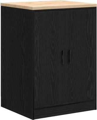 vidaXL Garage Storage Cabinet Black 60x51x85 cm Solid Wood Pine vidaXL