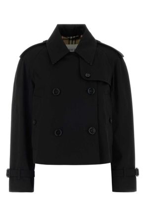Burberry Black Shirt Collar Trench Coat