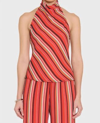 Amanda Uprichard Samba Halter Cowl Top In Multi