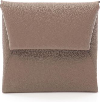 Hermès Brown Etoupe Gray Chevre Leather Leather Coin Purse/Coin Case (Pre-Owned)