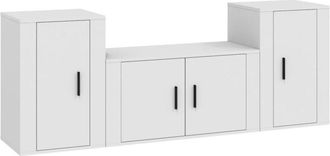 vidaXL Vidaxl - Set De Muebles De Tv 3 Piezas Madera Contrachapada Blanco