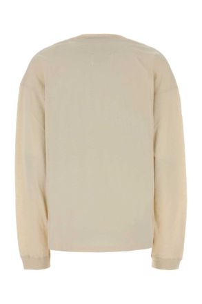Maison Margiela Womens Sand Cotton T-Shirt Cream Exterior Exterior: T-shirts And Polos