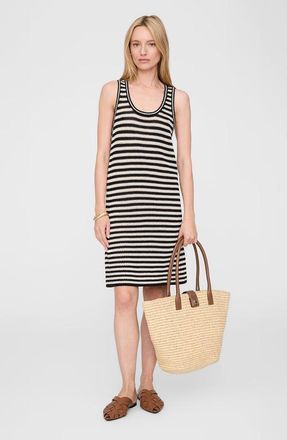 Anine Bing Arie Dress in Black /Ivory Stripe at Nordstrom, Size X-Small