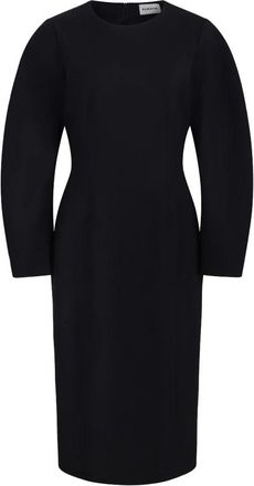 P.A.R.O.S.H. Sallia Bi Stretch Jurk - Dames - Casual kleedjes - Zwart - S - Wol - Kleedjes