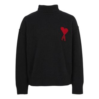 Ami Turtleneck Knitwear T-Shirt Black UKS839-018-009