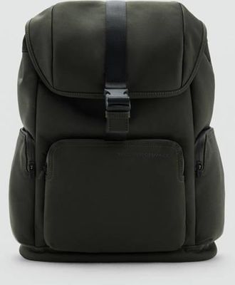 Mango Zaino gommato chiusura a falda kaki - Uomo - Taglia unica - MANGO MAN