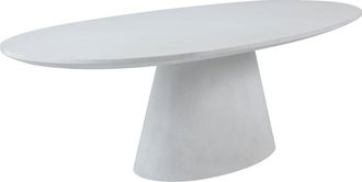 Oviala Mesa de jard&iacute;n ovalada para 10 personas, 250 x 110 cm, blanca