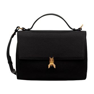 Patrizia Pepe Tassen, Dames, Zwart, ONE Size, Leer, Fly Top Handle