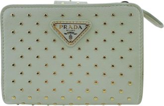 Prada Gold White Leather Wallet (Bi-Fold) (Pre-Owned)