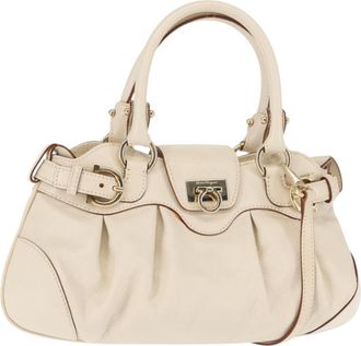 Ferragamo Marisa Satchel Leather White Leather Bag (Pre-Owned)