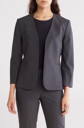 Theory Lindrayia Stretch Wool Blazer Jacket in Charcoal at Nordstrom Rack, Size 00