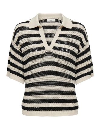 Jacqueline de Yong JdY Womens Jdytikka S/S Collar Pullover KNT Knitted Jumper, Birch, XL