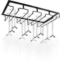 OEM Mezheng - Soporte Colgante Para 8-12 Vasos - Hierro De Alta Calidad - F&aacute;cil Instalaci&oacute;n Sin Taladrar - Dimensiones: 40 X 22,5 X 5,5 Cm - Crezuo