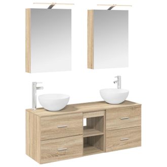 vidaXL Juego De Muebles De Ba&ntilde;o 5 Uds. Roble Sonoma Vidaxl