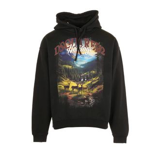 Dsquared2 Hoodies, male, Black, L, Black Hoodie with Stampa Print