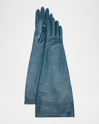 Saint Laurent Long Leather Gloves