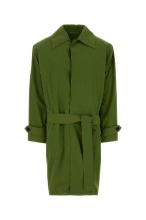 Saint Laurent Groene Nylon Trenchcoat