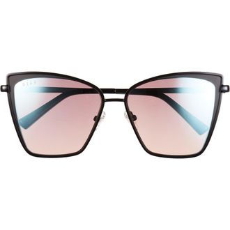 DIFF Eyewear Becky II 56mm Cat Eye Sunglasses in Black/Grey at Nordstrom Rack