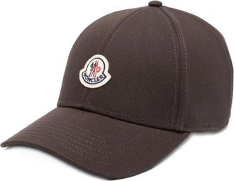 Moncler Katoenen Gabardine Baseballpet - Heren - Petten - Bruin - ONE Size - Katoen - Accessoires