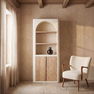 Maisons du monde Librer&iacute;a color crema con 2 puertas y 2 estantes 78 cm