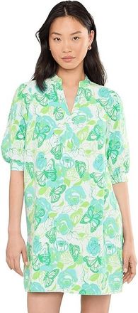 Lilly Pulitzer Mialeigh Elbow Sleeve Linen Womens Clothing Resort White Monarch Rose : 10