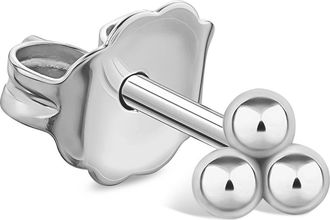 Maria Tash Three Ball Trinity Single Stud Earring in 14K White Gold at Nordstrom, Size 2.5 Mm