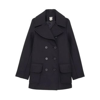 Ines De La Fressange S&eacute;raphine Jas - Dames - Mantel - Blauw - L - Katoen - Jassen