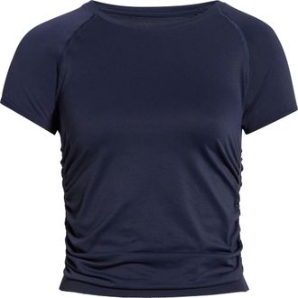 Sweaty Betty Athlete Side Ruched Top in Navy Blue at Nordstrom, Size Xx-Large