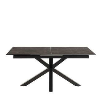 DRAWER Mesa comedor extensible 6-8 plazas cer&aacute;mica y metal - Negro