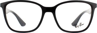 Ray-Ban Square Shiny Black Unisex Women Glasses Frames - One Size