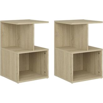 vidaXL Vidaxl - Mesitas De Noche 2 Uds Contrachapada Roble Sonoma 35x35x55 Cm